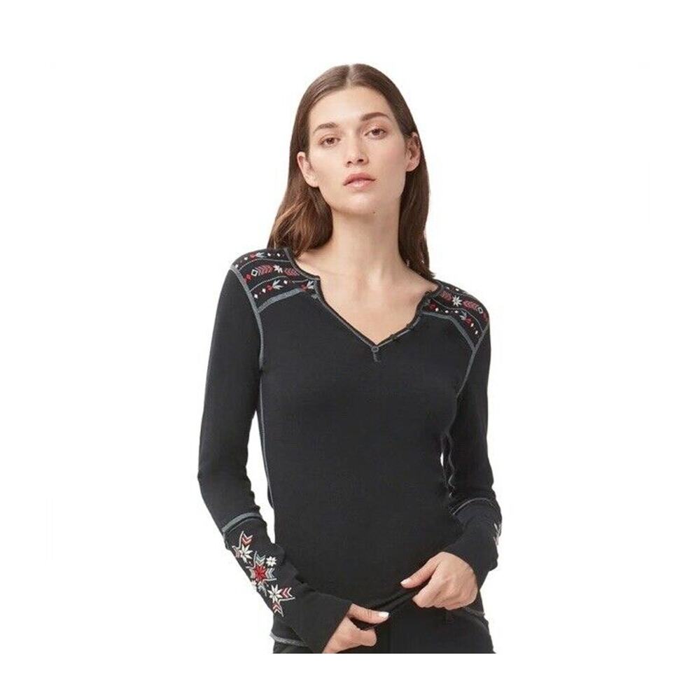Alp N Rock Anabel Henley Long Sleeve Embroidered Southwestern Ski Snow XS R26